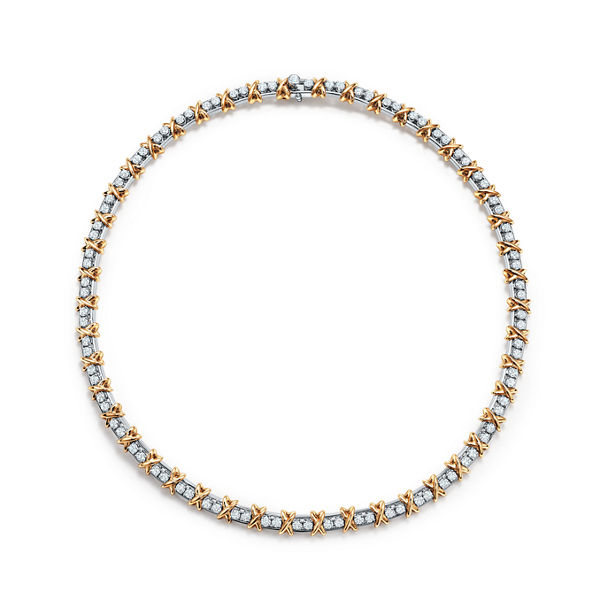 Jean Schlumberger by Tiffany:Ninety-two Stone Necklace in Platinum and Gold