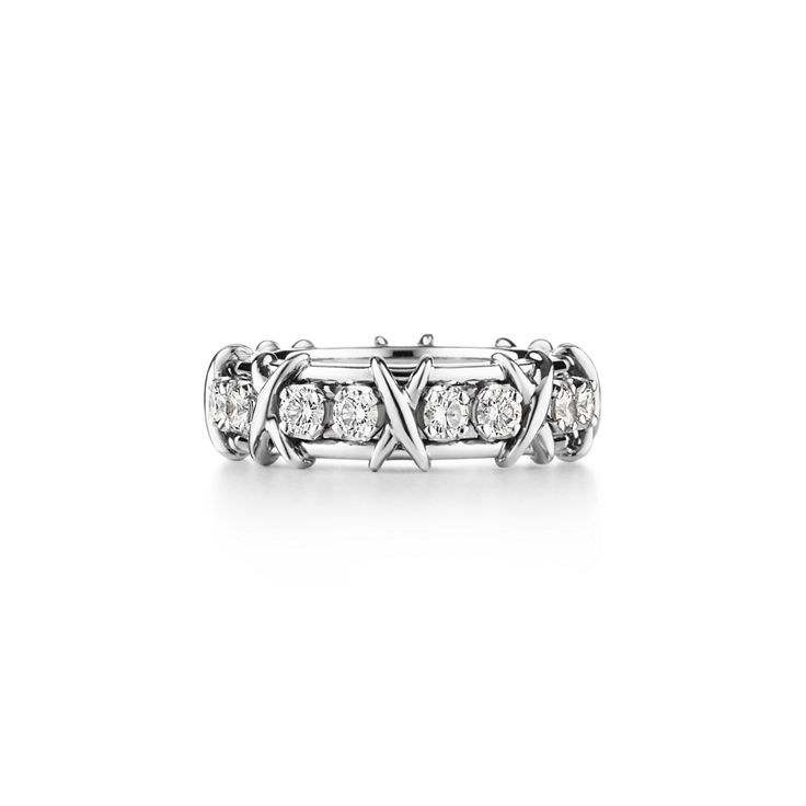 Jean Schlumberger by Tiffany:Sixteen Stone Ring in Platinum with Diamonds image number 4