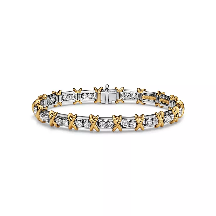 Sixteen Stone by Tiffany:Bracelet in Platinum and Yellow Gold with Diamonds, 5