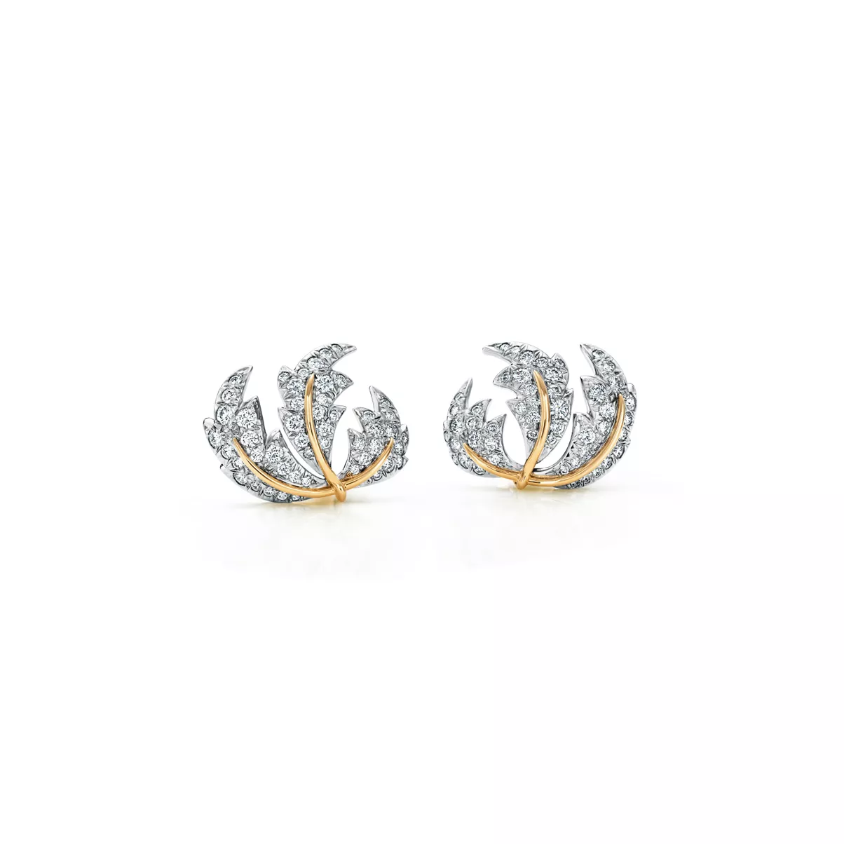 Ohrclips mit drei Bl&auml;ttern