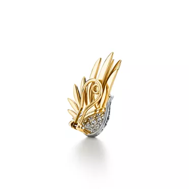 Schlumberger by Tiffany & Co.™:Orecchini a clip Flame in oro giallo e platino con diamanti, 3
