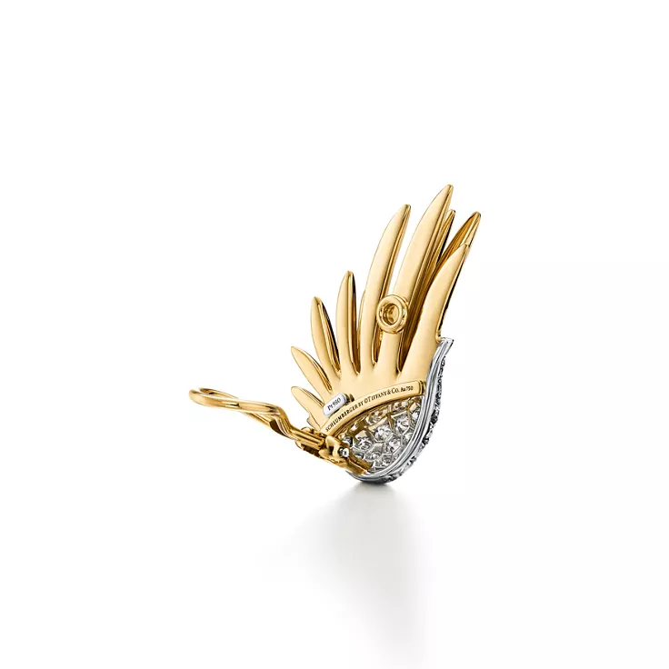 Schlumberger by Tiffany & Co.™:Orecchini a clip Flame in oro giallo e platino con diamanti, 4