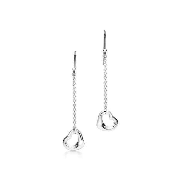 Open Heart Drop Earrings