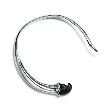 Elsa Peretti®:Claw Necklace in Sterling Silver with Black Nephrite Jade, 3