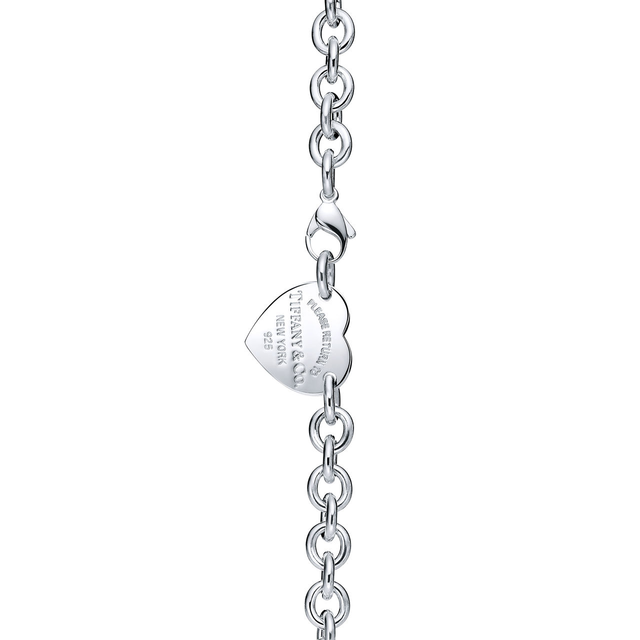 Return to Tiffany™:Heart Tag Chain Link Choker in Silver image number 3