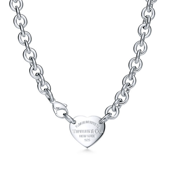 Return to Tiffany™:Heart Tag Chain Link Choker in Silver