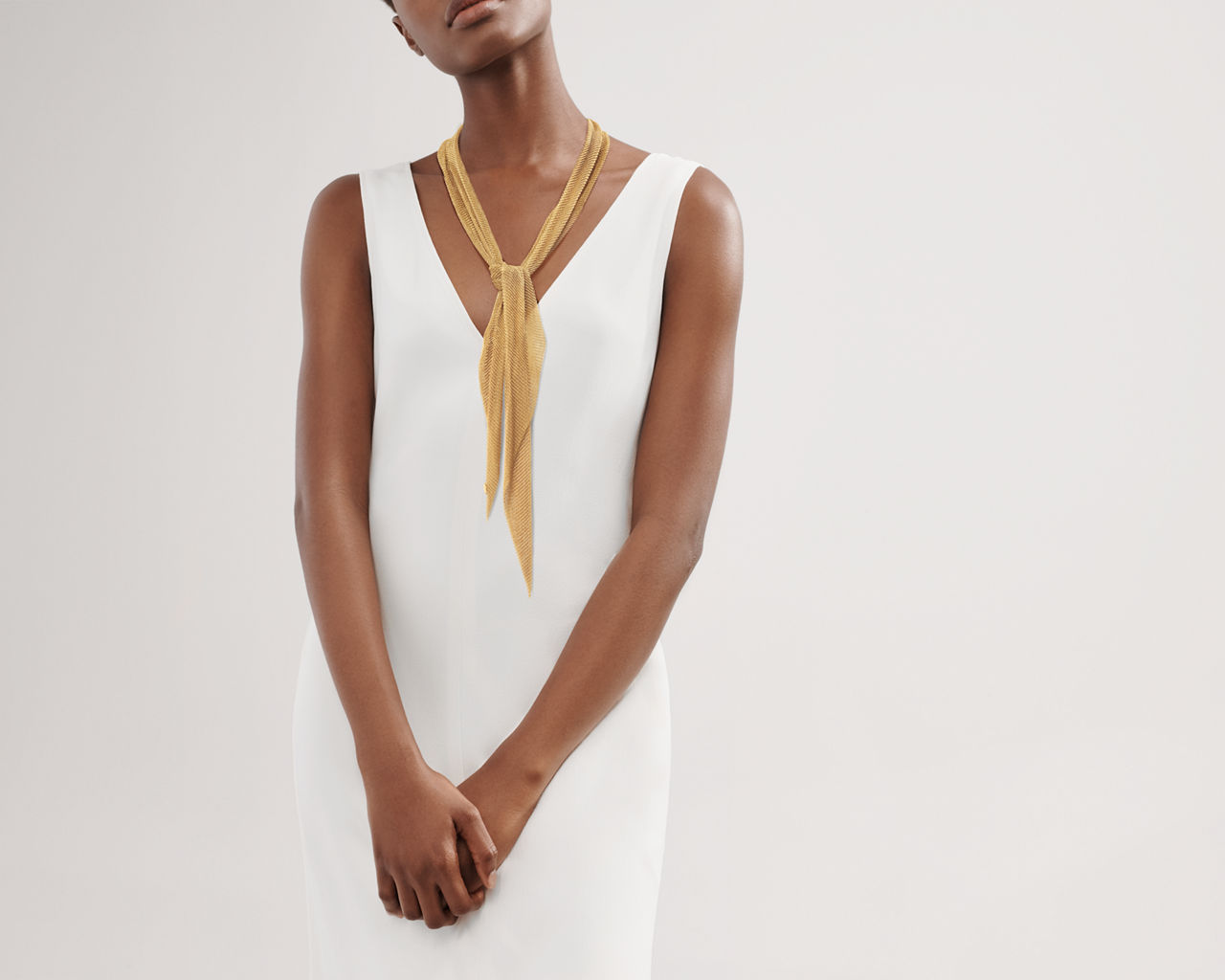Collana Mesh a sciarpa in oro giallo