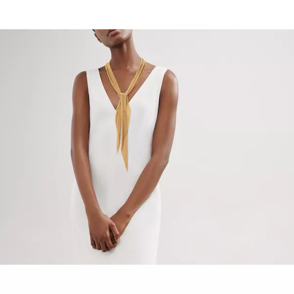Mesh Scarf Necklace in Yellow Gold