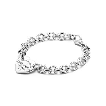 Return to Tiffany™:Bracelet Plaque Cœur en argent 925 millièmes, 2