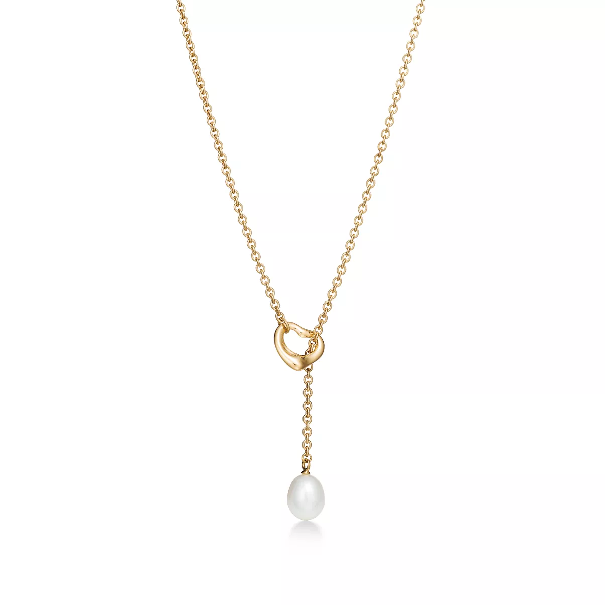 Saliscendi Open Heart in oro giallo con perle, 7,5-8&nbsp;mm