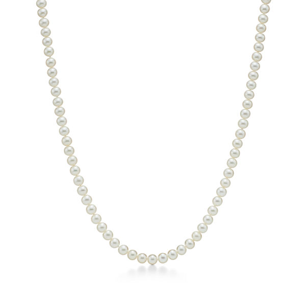 Ziegfeld Collection:Pearl Necklace with a Silver Clasp, 5-6 mm