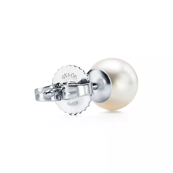 Earrings in White Gold, 6-6.5 mm