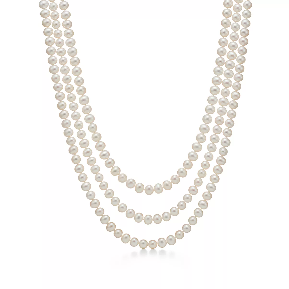 Pearl Wrap Necklace with Silver Clasp, 6-7 mm