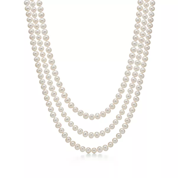 Pearl Wrap Necklace with Silver Clasp, 6-7 mm