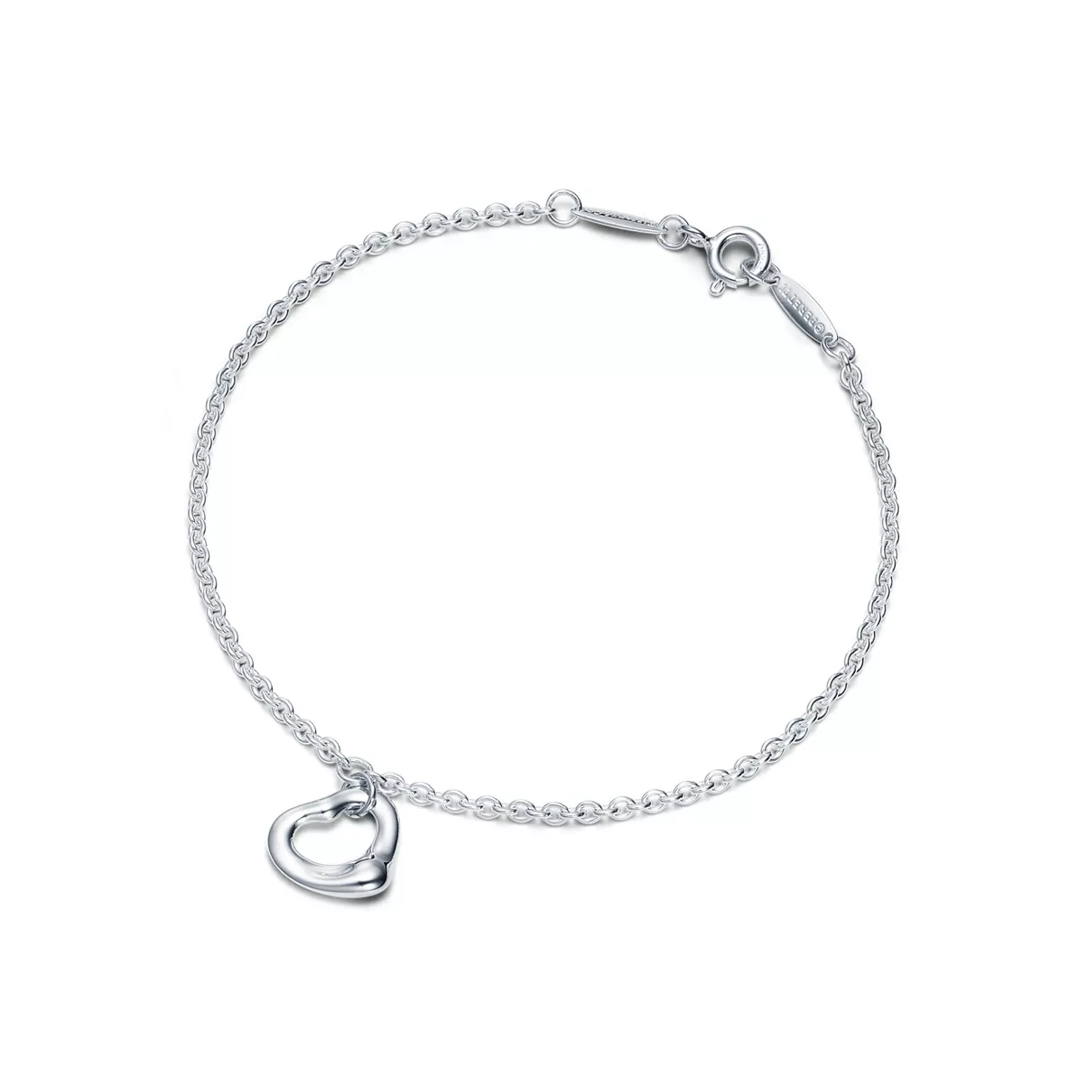 Open Heart Bracelet in Silver, 11 mm
