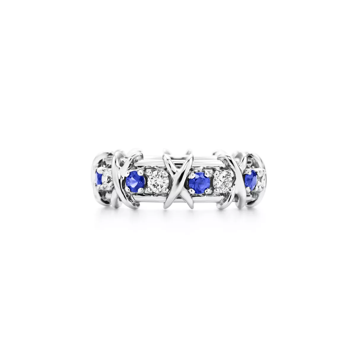 Ring with Diamonds and Sapphires