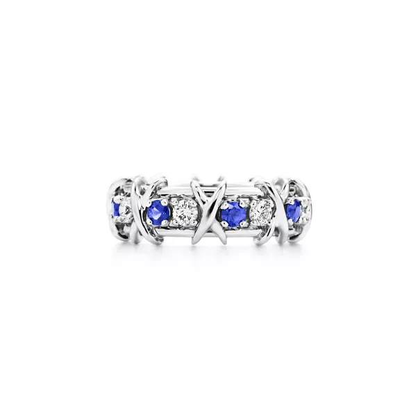 Ring mit Diamanten und Saphiren
