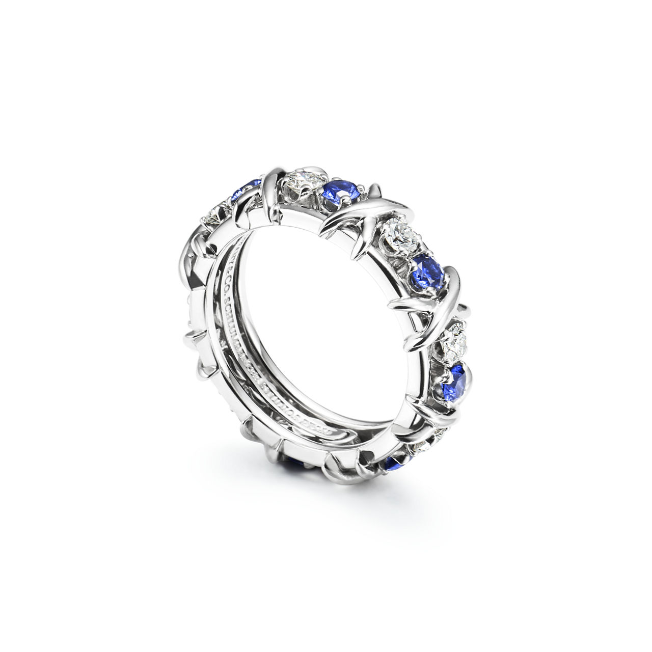 Jean Schlumberger by Tiffany:Sixteen Stone Ring with Diamonds and Sapphires image number 2