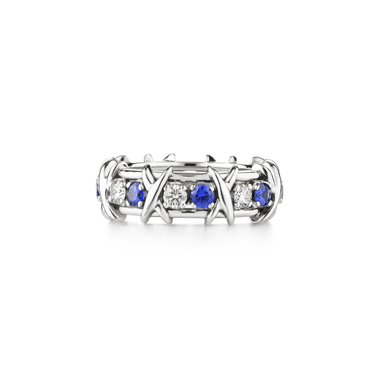 Jean Schlumberger by Tiffany:Sixteen Stone Ring with Diamonds and Sapphires image number 3