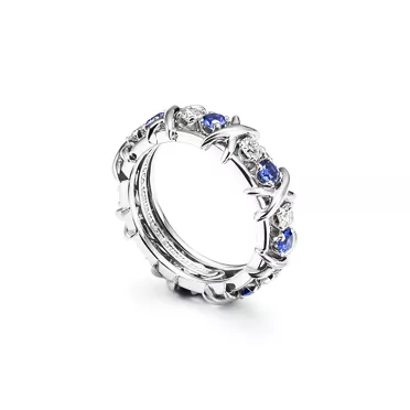 Sixteen Stone by Tiffany:Ring with Diamonds and Sapphires, 2