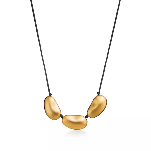 Bean® design Necklace in Gold Lacquer over Japanese Hardwood