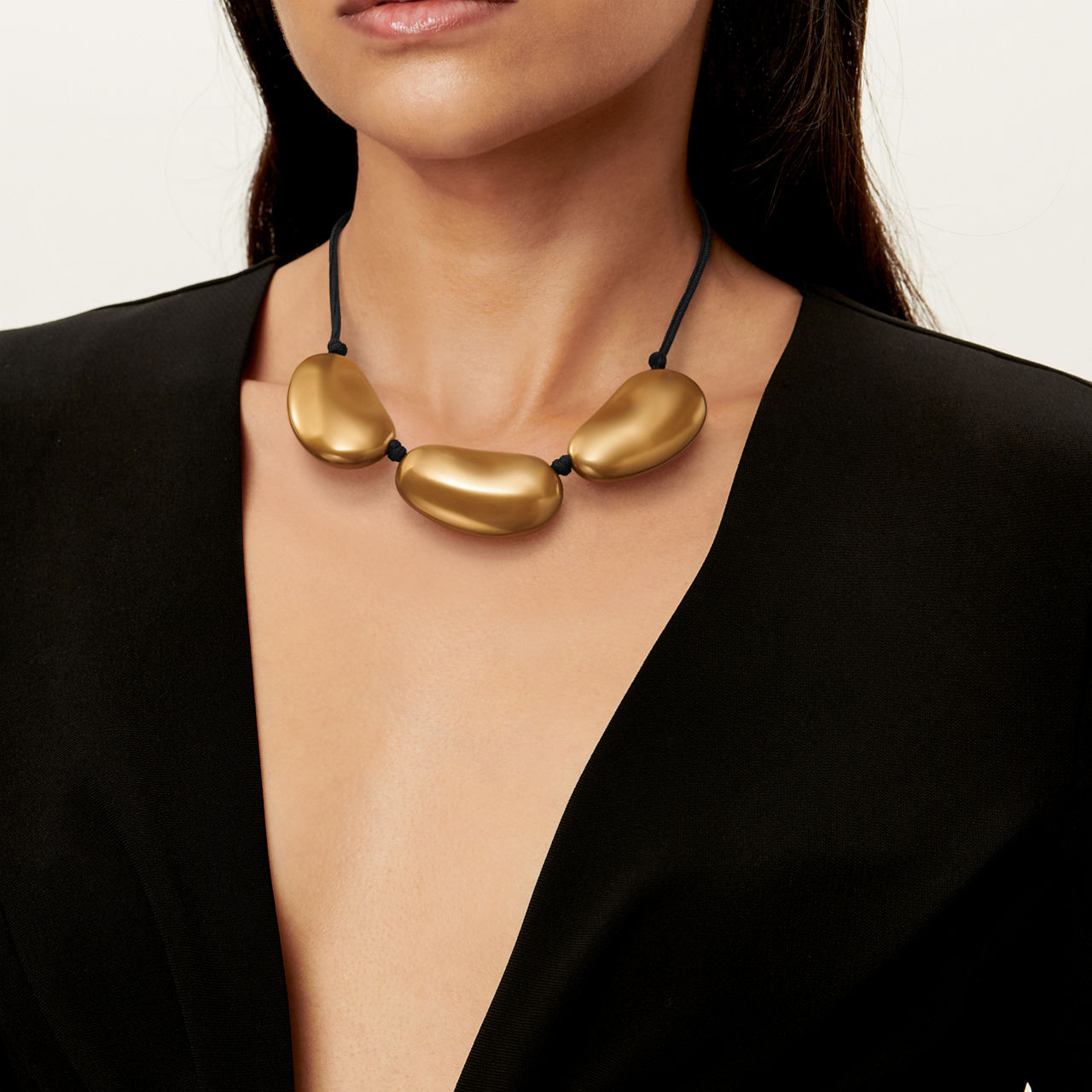 Bean® design Necklace in Gold Lacquer over Japanese Hardwood