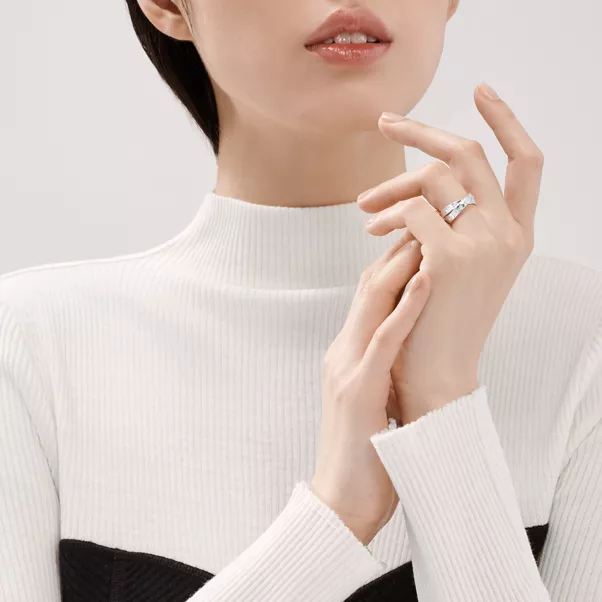 Interlocking Circles Ring in Silver