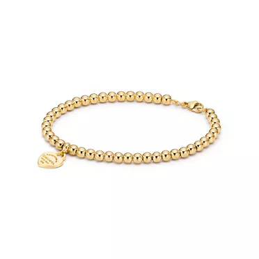 Return to Tiffany&reg;:Heart Tag Bead Bracelet in Yellow Gold, 2