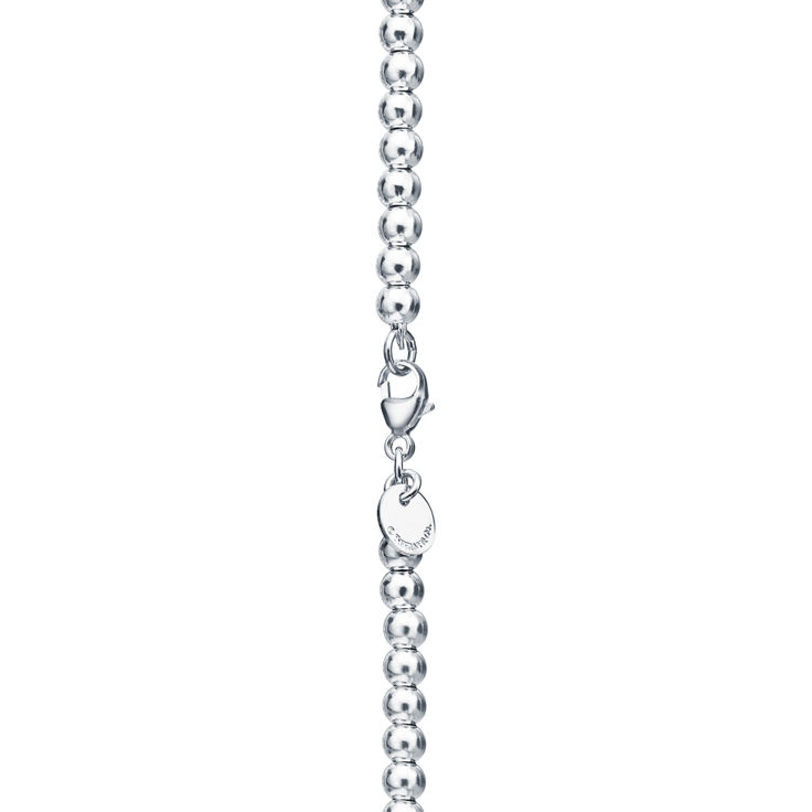 Return to Tiffany™:Heart Tag Bead Bracelet in Silver image number 4