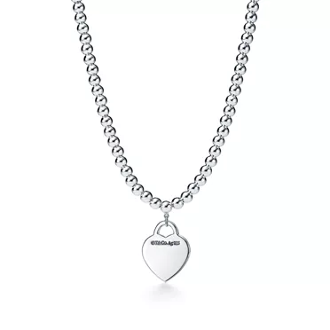 Return to Tiffany™:Heart Tag Bead Necklace in Silver, 2