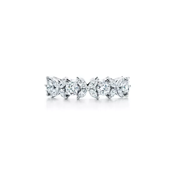 Anillo alternante en platino