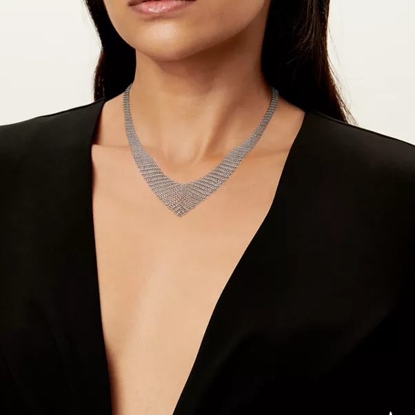 Mesh Bib Necklace 