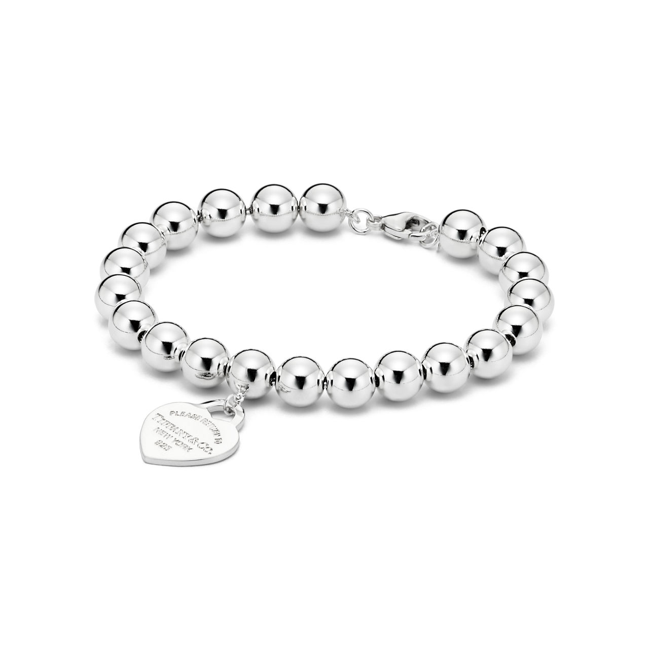 Return to Tiffany™:Bracelet Plaque Cœur en argent 925 millièmes. 8 mm. numéro dimage {1}