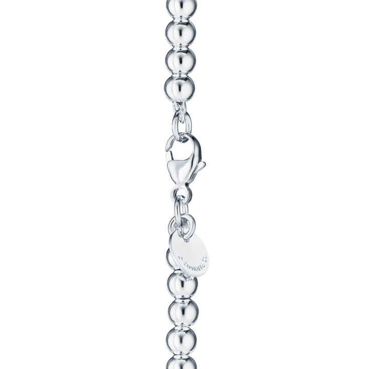 Return to Tiffany™:Pulsera de cuentas con insignia de corazón en color Tiffany Blue® en plata, 4 mm imagen número 4