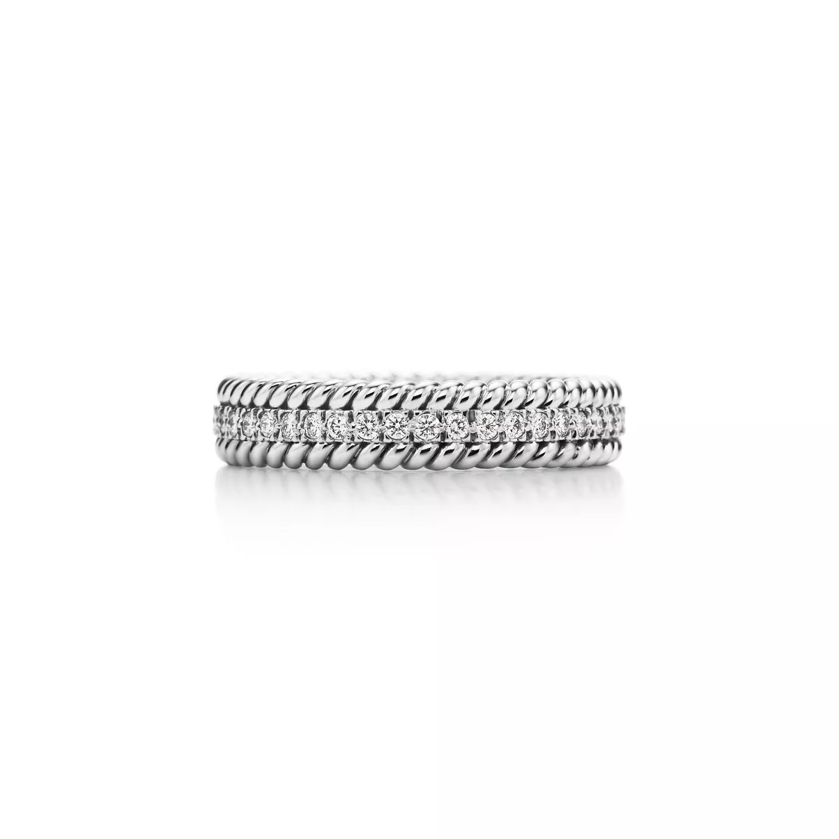 Two-row Ring in Platinum with Diamonds