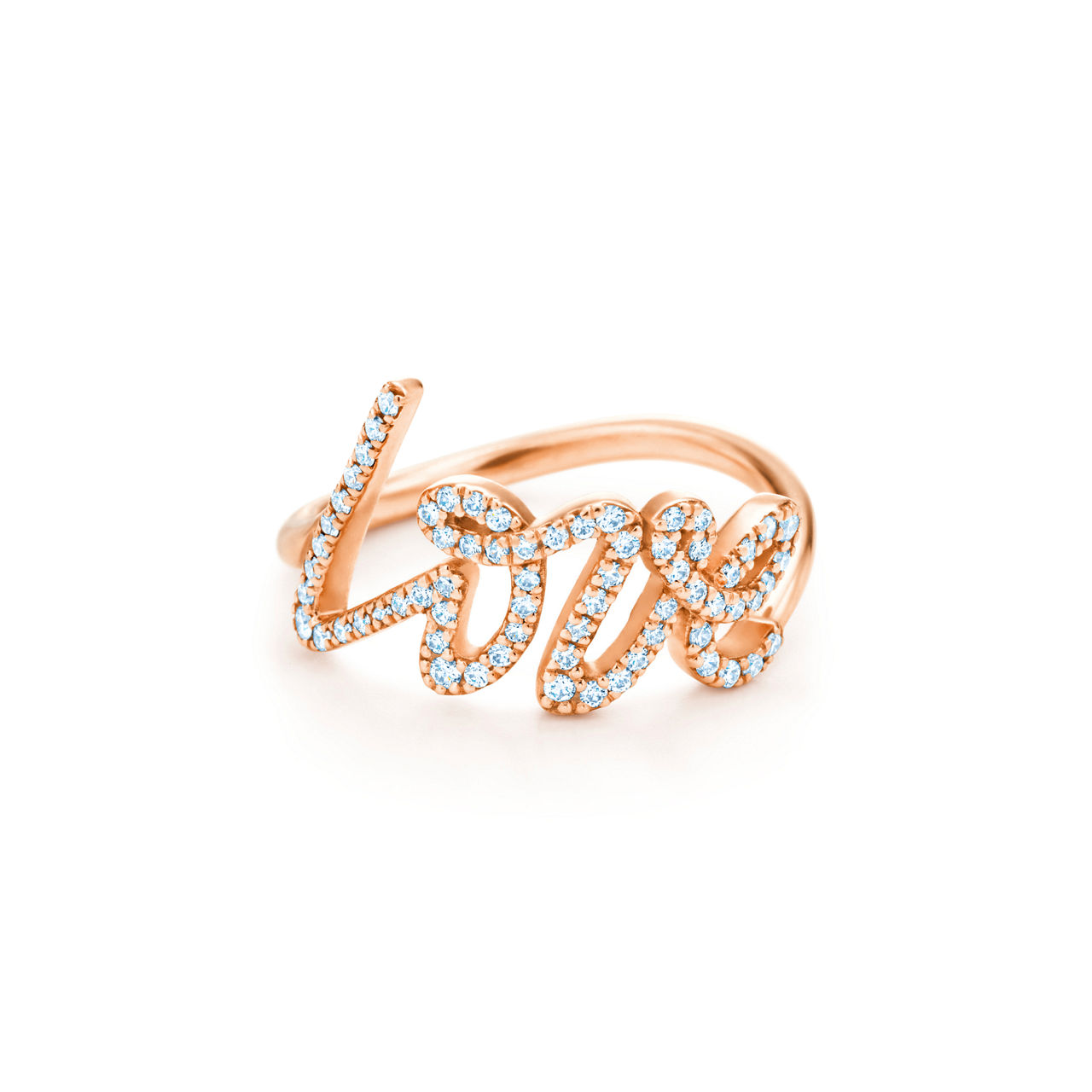 Paloma's Graffiti:Love Ring in Rose Gold with Diamonds, Small image number 0