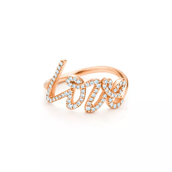 Love Ring in Roségold mit Diamanten, Small