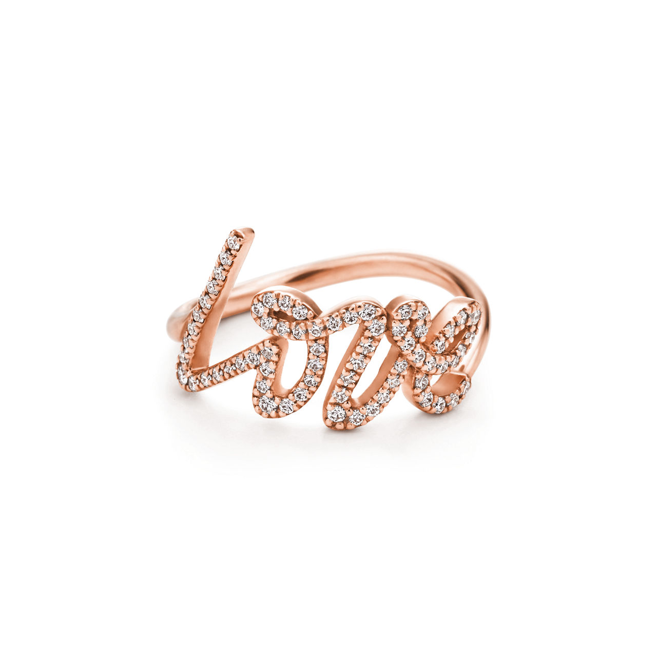 Love Ring in Roségold mit Diamanten, Small