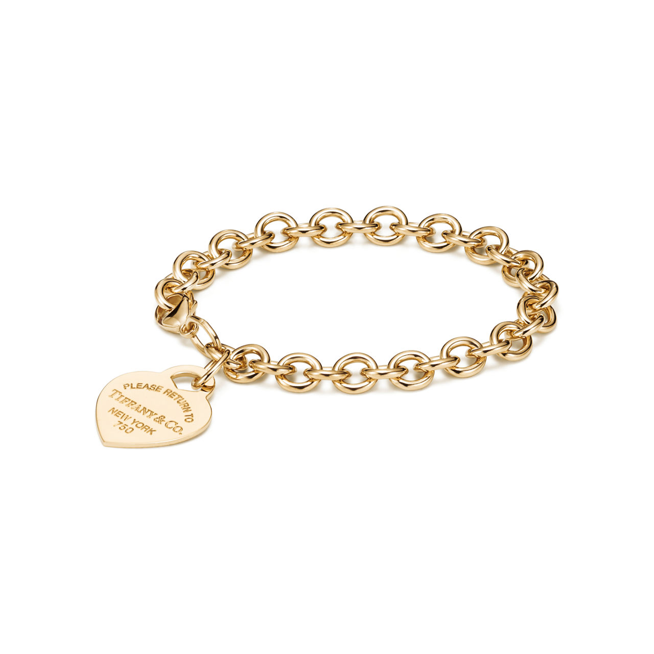 Return to Tiffany™:Armband mit Herzanhänger in Gelbgold, Medium Bildnummer 2