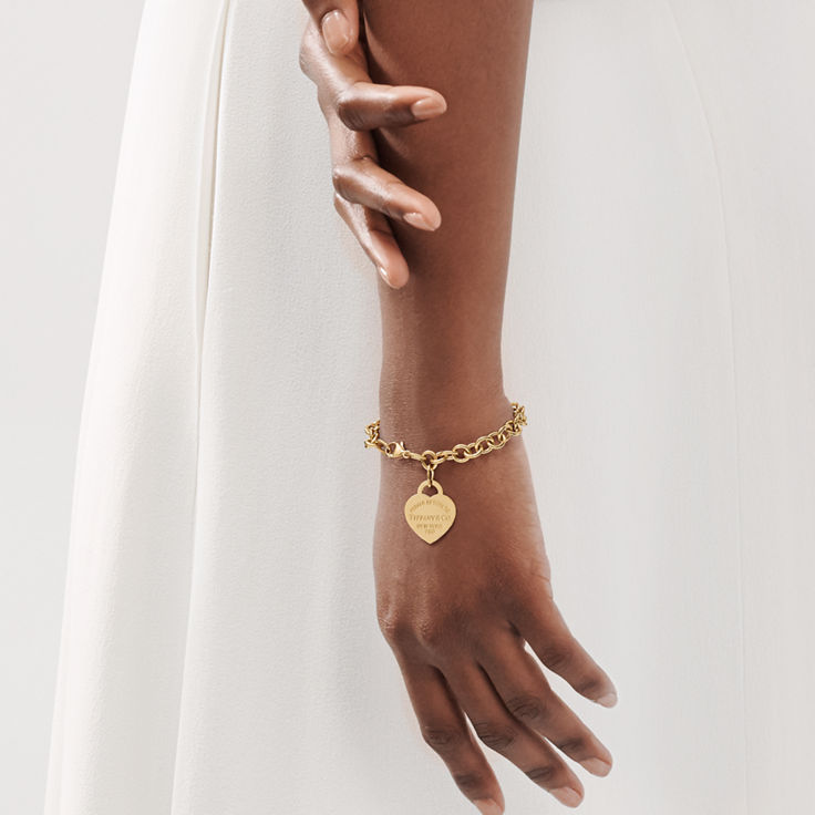 Return to Tiffany™:Armband mit Herzanhänger in Gelbgold, Medium Bildnummer 1