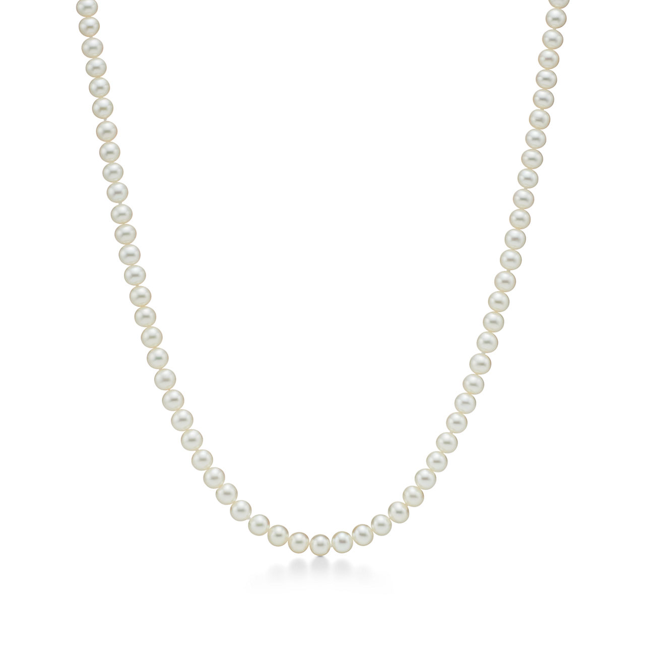 Ziegfeld Collection:Pearl Necklace with a Silver Clasp, 6-7 mm image number 0