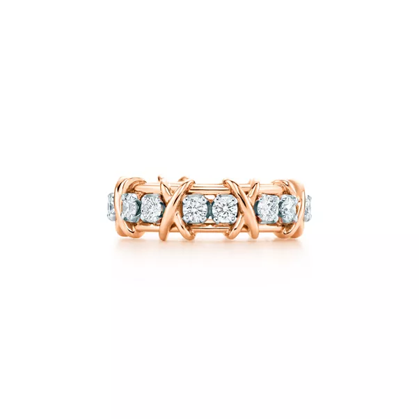 Ring in Rose Gold and Platinum with Diamonds
