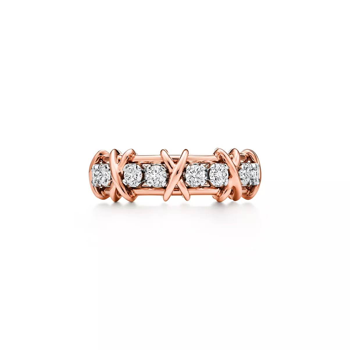 Ring in Rose Gold and Platinum with Diamonds