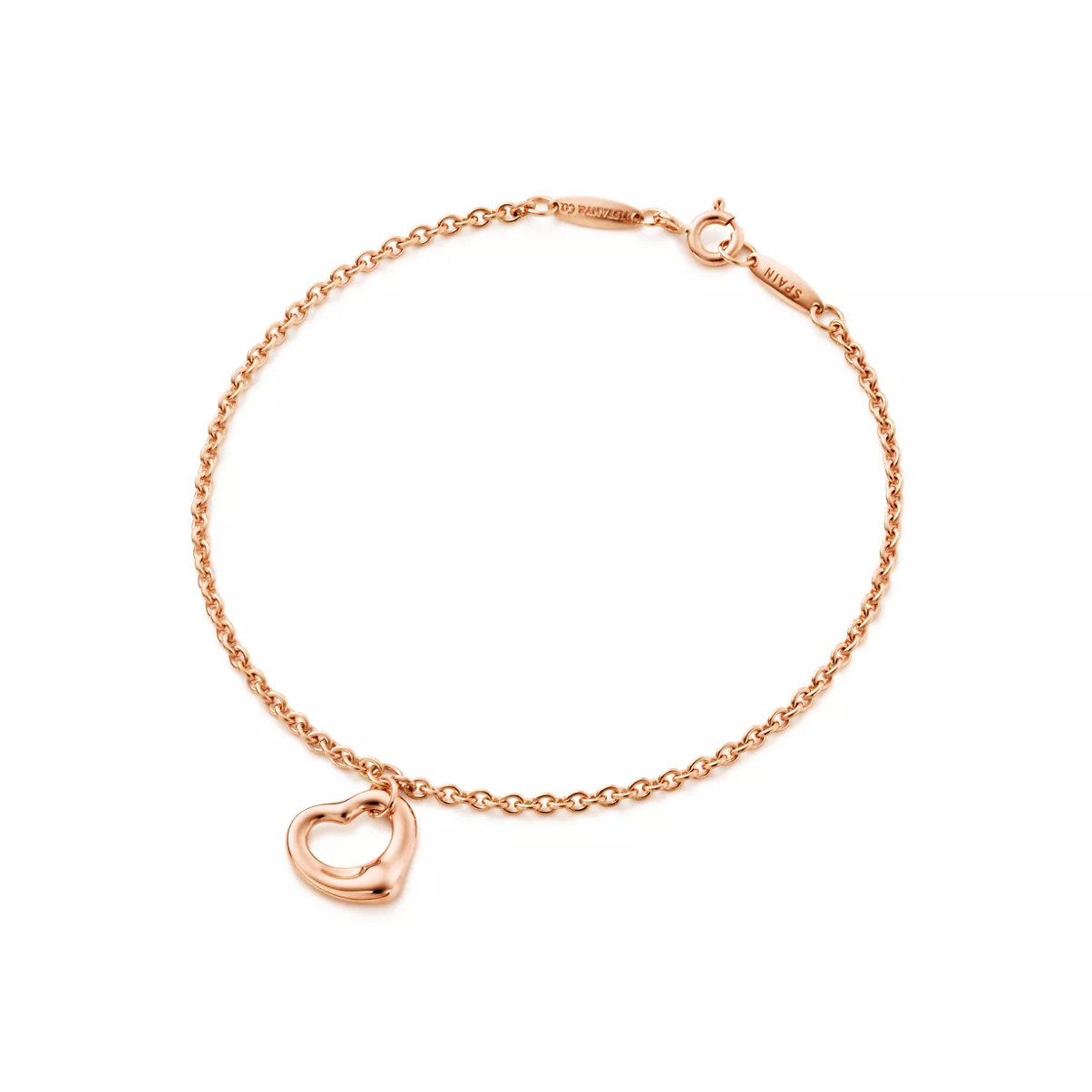 Open Heart Bracelet in Rose Gold, 11 mm