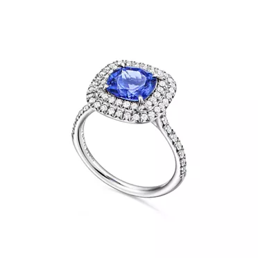 Tiffany Soleste:Ring in Platinum with a Tanzanite and Diamonds, 2