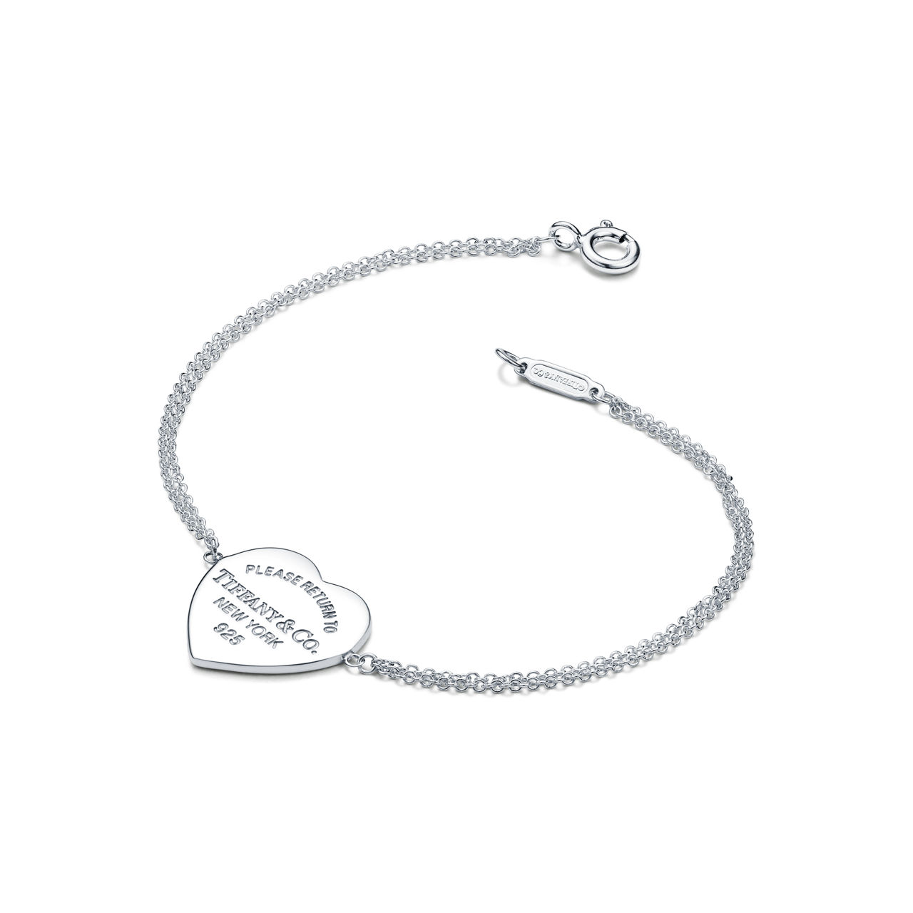 Return to Tiffany™:Heart Tag Double Chain Bracelet in Silver, Small image number 2