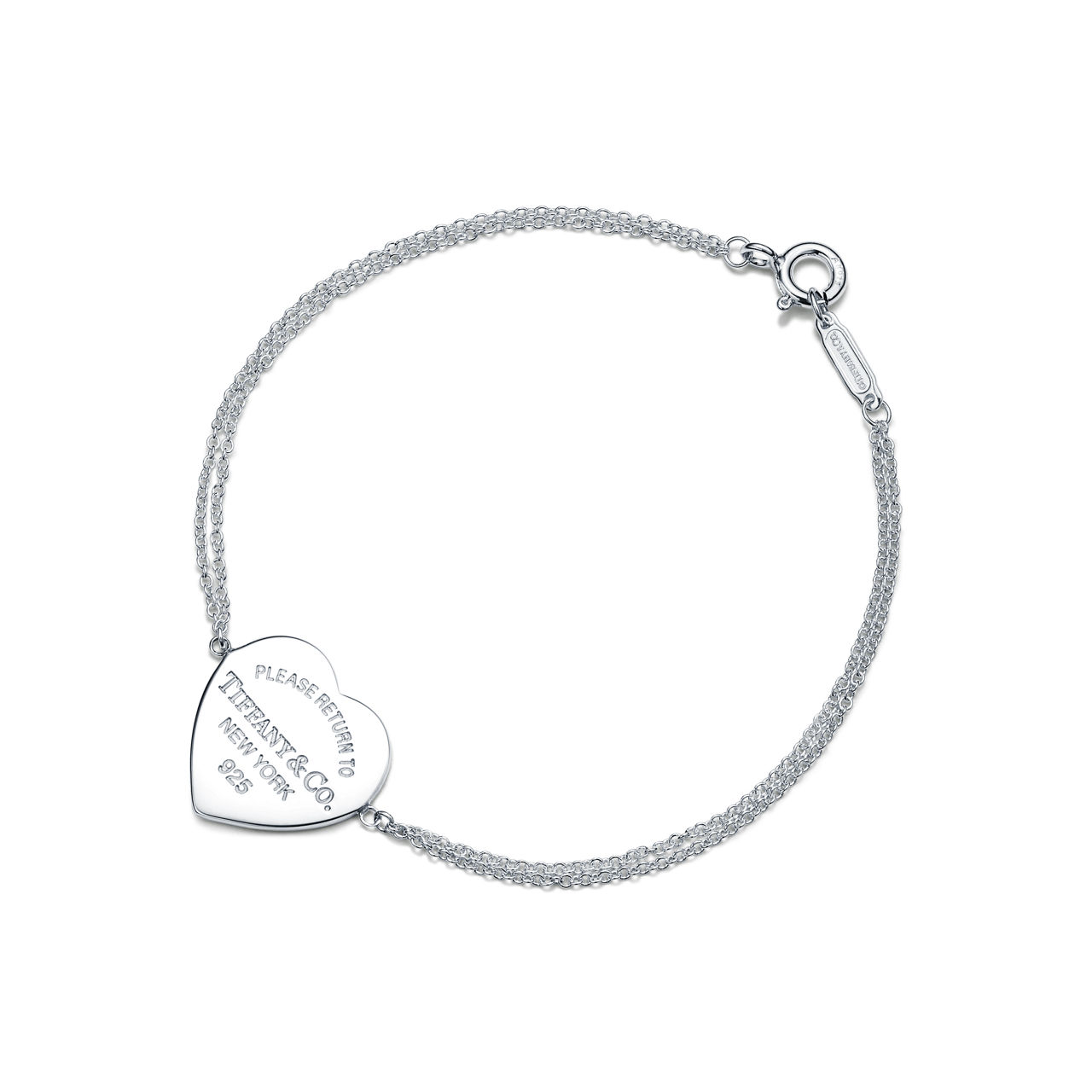 Return to Tiffany™:Heart Tag Double Chain Bracelet in Silver, Small image number 0