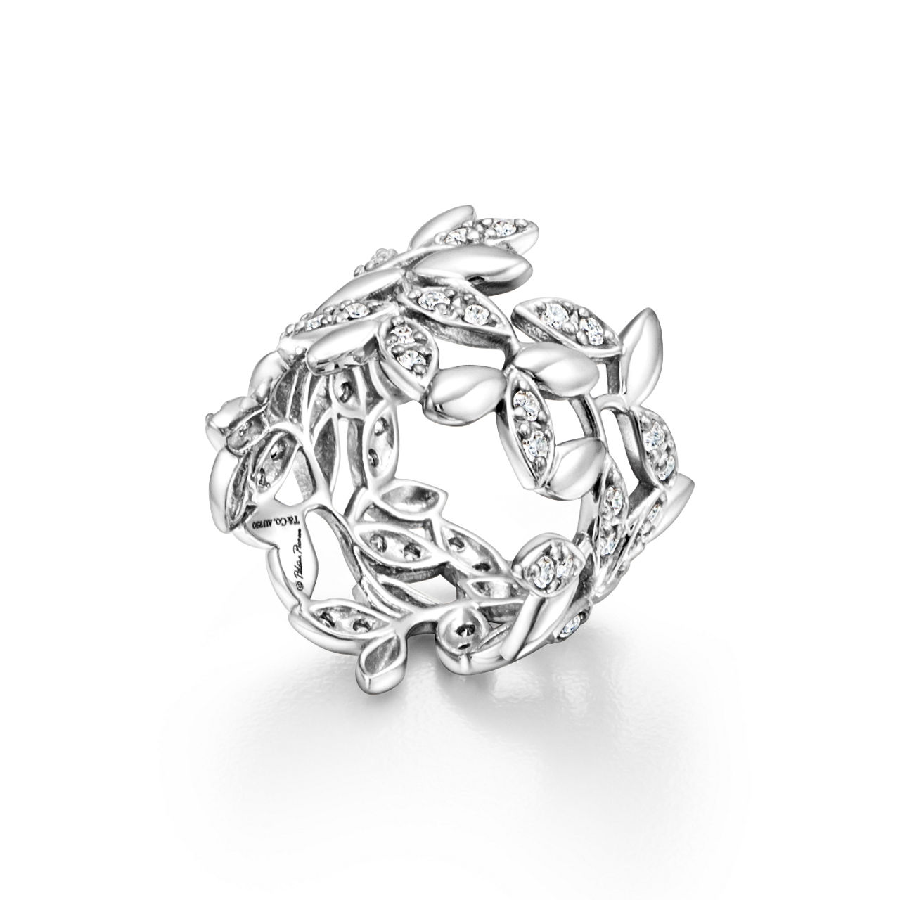 Paloma Picasso®:Olive Leaf Band Ring in White Gold with Diamonds image number 2