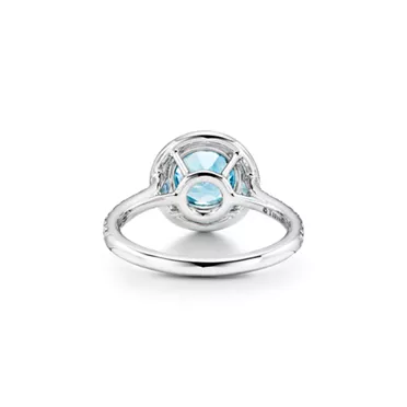 Tiffany Soleste:Ring in Platinum with an Aquamarine and Diamonds, 3