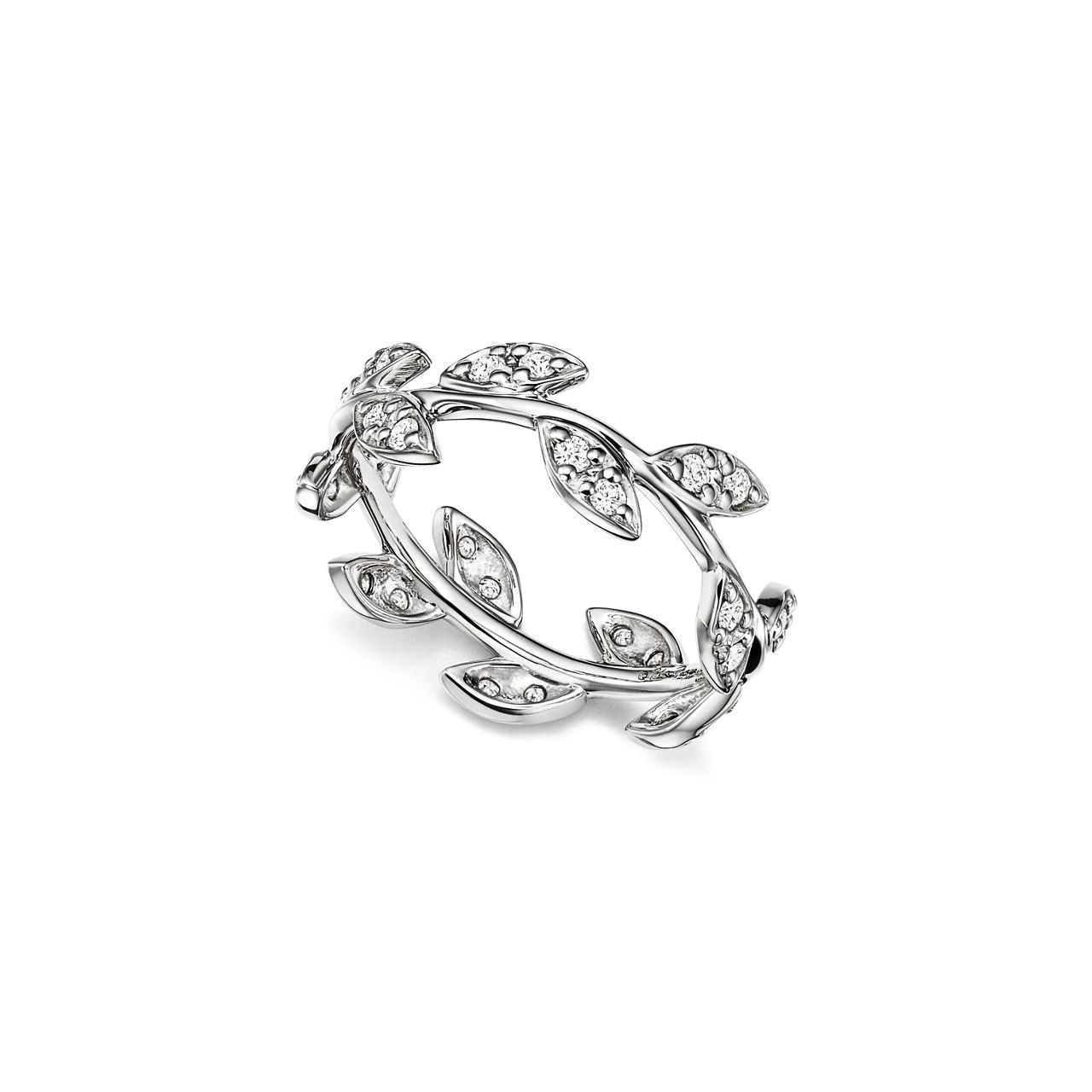 Paloma Picasso®:Olive Leaf Ring in Weißgold mit Diamanten, schmal Bildnummer 2